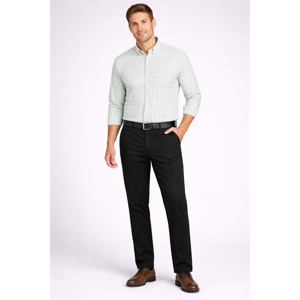 George Black Chino Pants Mens 40x32 Regular Fit Dress‎ Casual
